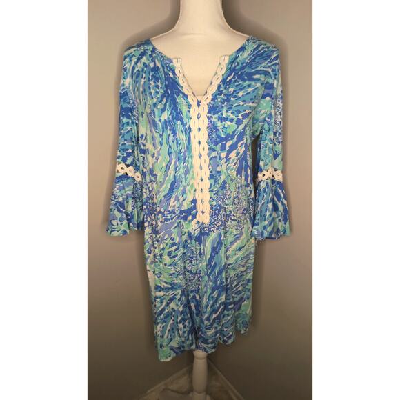 Lilly Pulitzer Dresses & Skirts - Lilly Pulitzer Hollie Blue Haven Hey Hey Soleil Shift Dress Size M